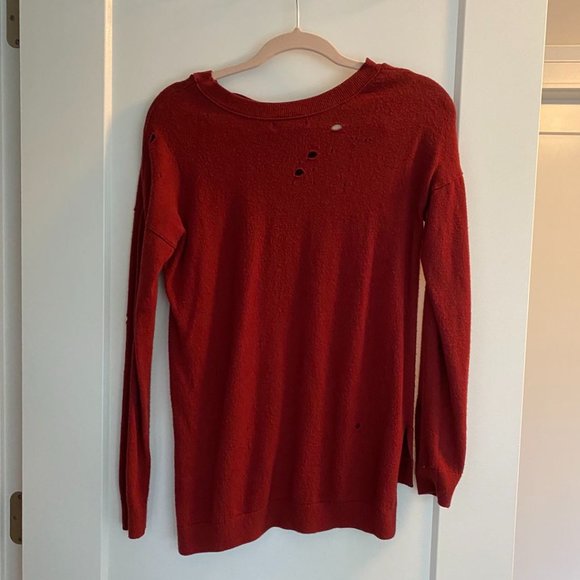 Nordstrom Trouve Sweater with Distressed Details - Picture 2 of 6
